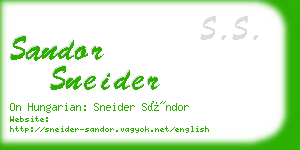 sandor sneider business card